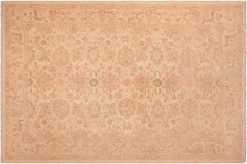 handmade Transitional Kafkaz Chobi Ziegler Beige Tan Hand Knotted RECTANGLE 100% WOOL area rug 6 x 9